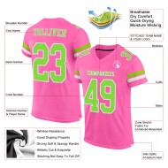 Custom Pink Neon Green-White Mesh Authentic Football Jersey Custom Pink Neon Green-White Mesh Authentic Football Jersey