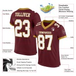 Custom Burgundy White-Old Gold Mesh Authentic Football Jersey Custom Burgundy White-Old Gold Mesh Authentic Football Jersey