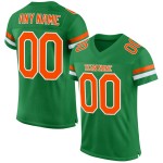 Custom Grass Green Orange-White Mesh Authentic Football Jersey Custom Grass Green Orange-White Mesh Authentic Football Jersey