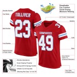 Custom Red White-Light Blue Mesh Authentic Football Jersey Custom Red White-Light Blue Mesh Authentic Football Jersey