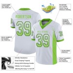 Custom White Neon Green-Navy Mesh Drift Fashion Football Jersey Custom White Neon Green-Navy Mesh Drift Fashion Football Jersey
