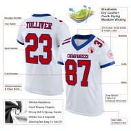 Custom White Red-Royal Mesh Authentic Football Jersey Custom White Red-Royal Mesh Authentic Football Jersey