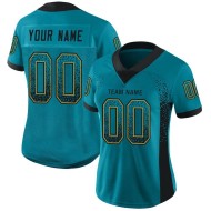Custom Teal Black-Old Gold Mesh Drift Fashion Football Jersey Custom Teal Black-Old Gold Mesh Drift Fashion Football Jersey