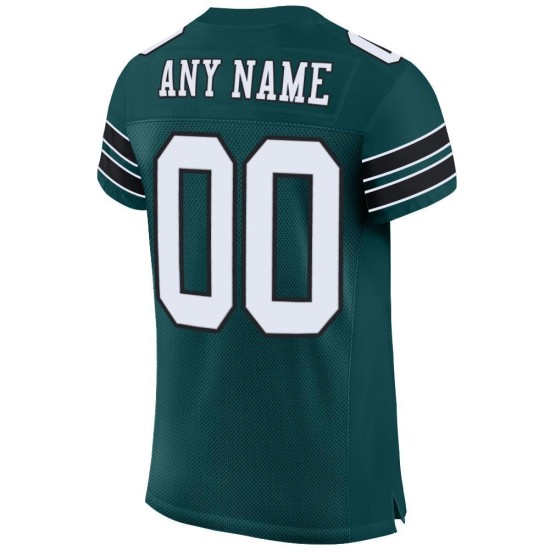 Custom Midnight Green White-Black Mesh Authentic Football Jersey Custom Midnight Green White-Black Mesh Authentic Football Jersey